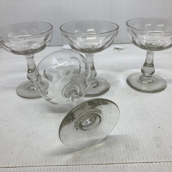 Vtg lot of 4 1920-30 champagne wine glass cup glasses - Picture 1 of 5